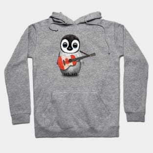 Baby Penguin Playing Canadian Flag Guitar Hoodie